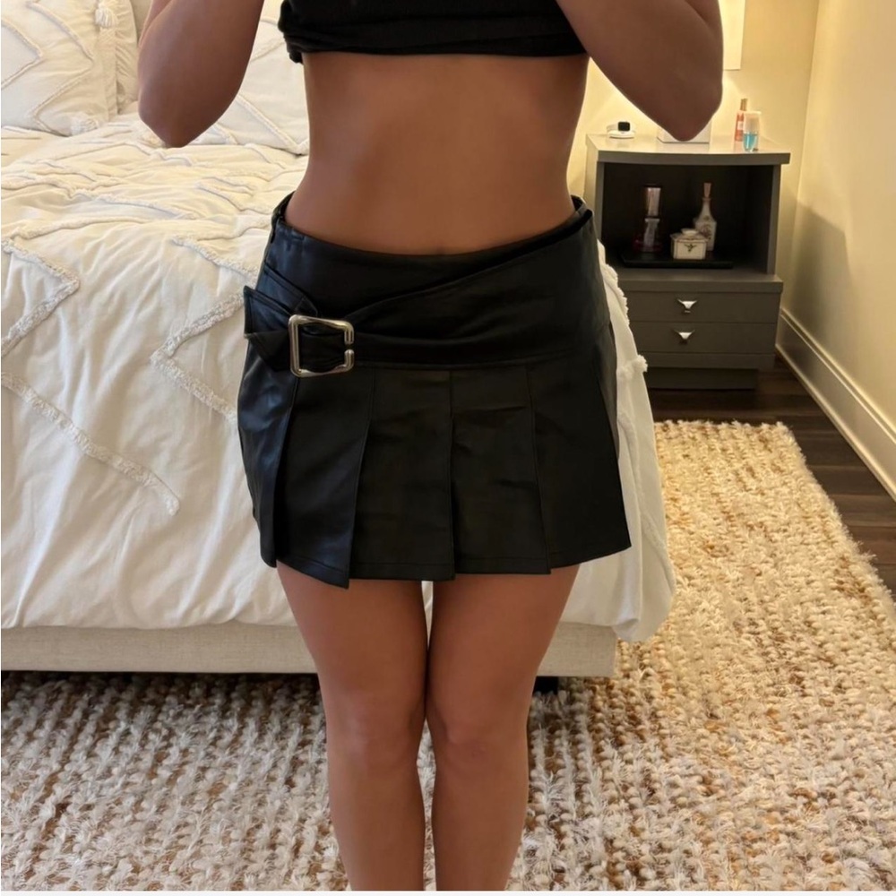 I.AM.GIA Black Leather Mini Skirt